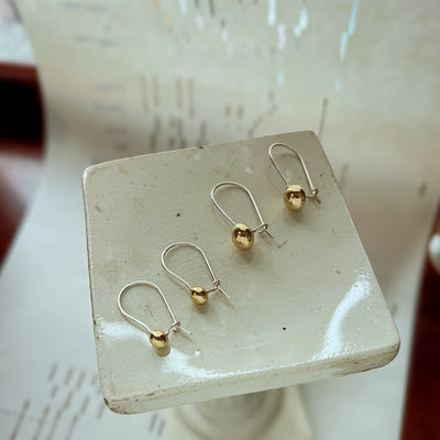 Bottone Drop Earrings - Short Polished Brass