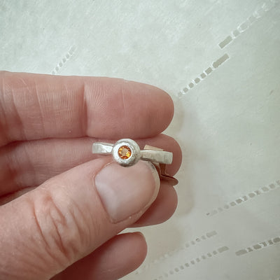 Sterling Silver Citrine Ring - Size 5.75