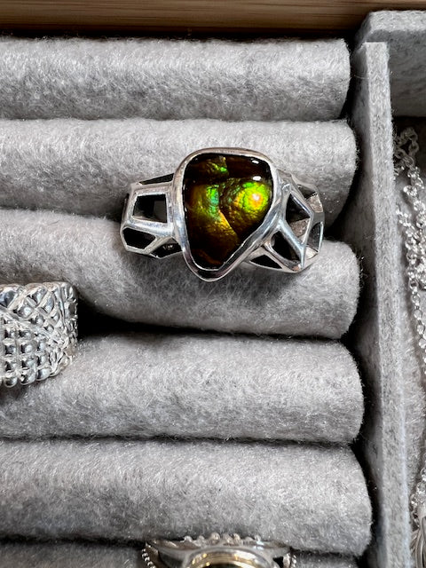 RING - Mexican Fire Opal SS - Size 10 - Frank Goss
