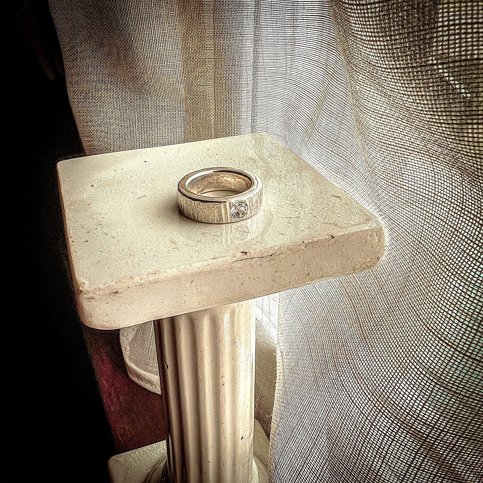 White Topaz Sterling Silver Ring - Size 7