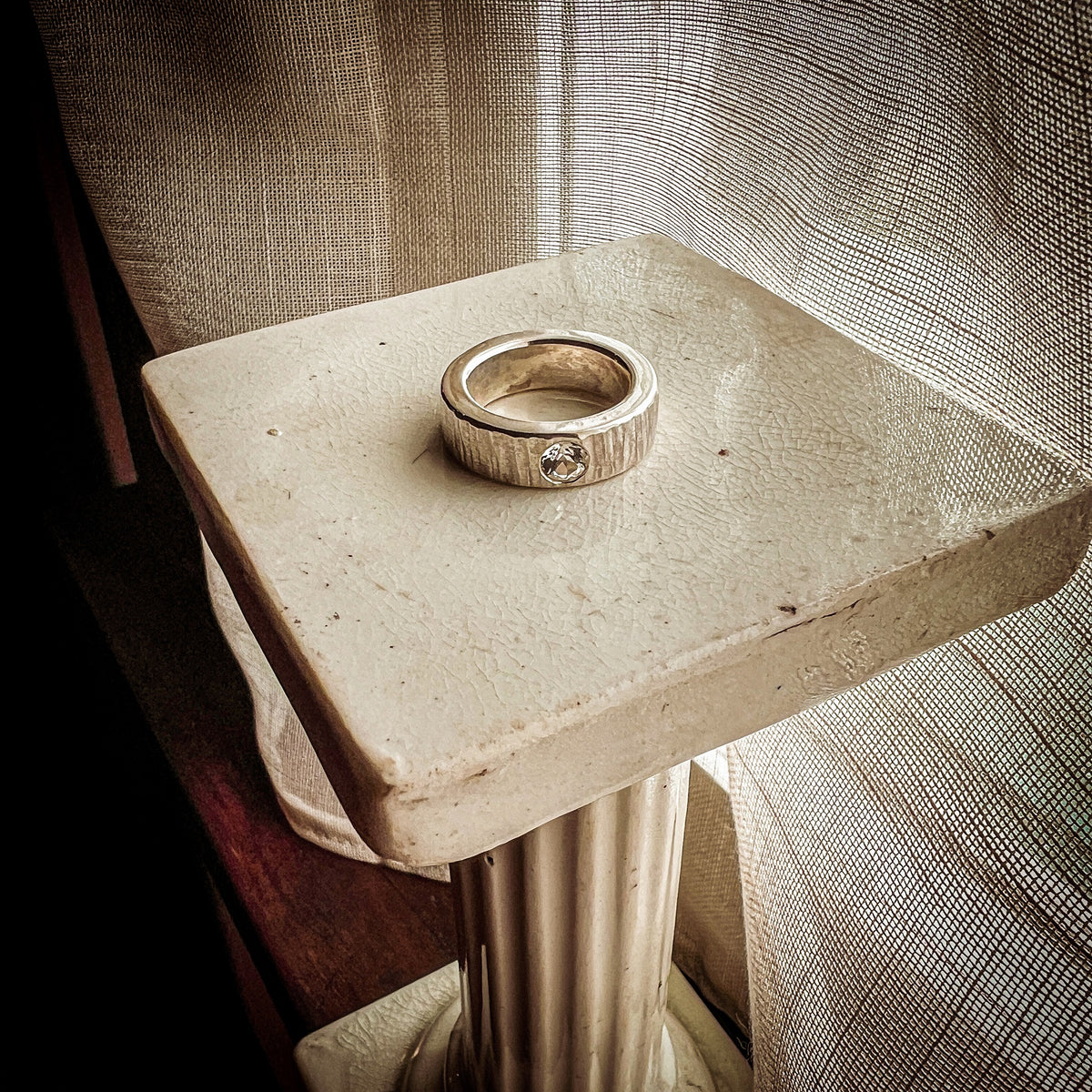 White Topaz Sterling Silver Ring - Size 7