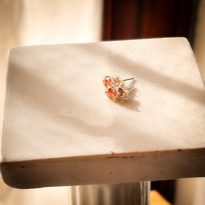 Natural Sunrise Mystic Topaz Sterling Silver Oval Stud Earrings (6mm x 4mm)