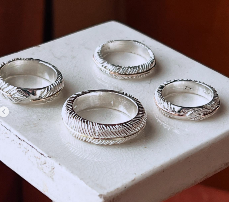 RING - Feathered SS/Gold Size 10 - Frank Goss